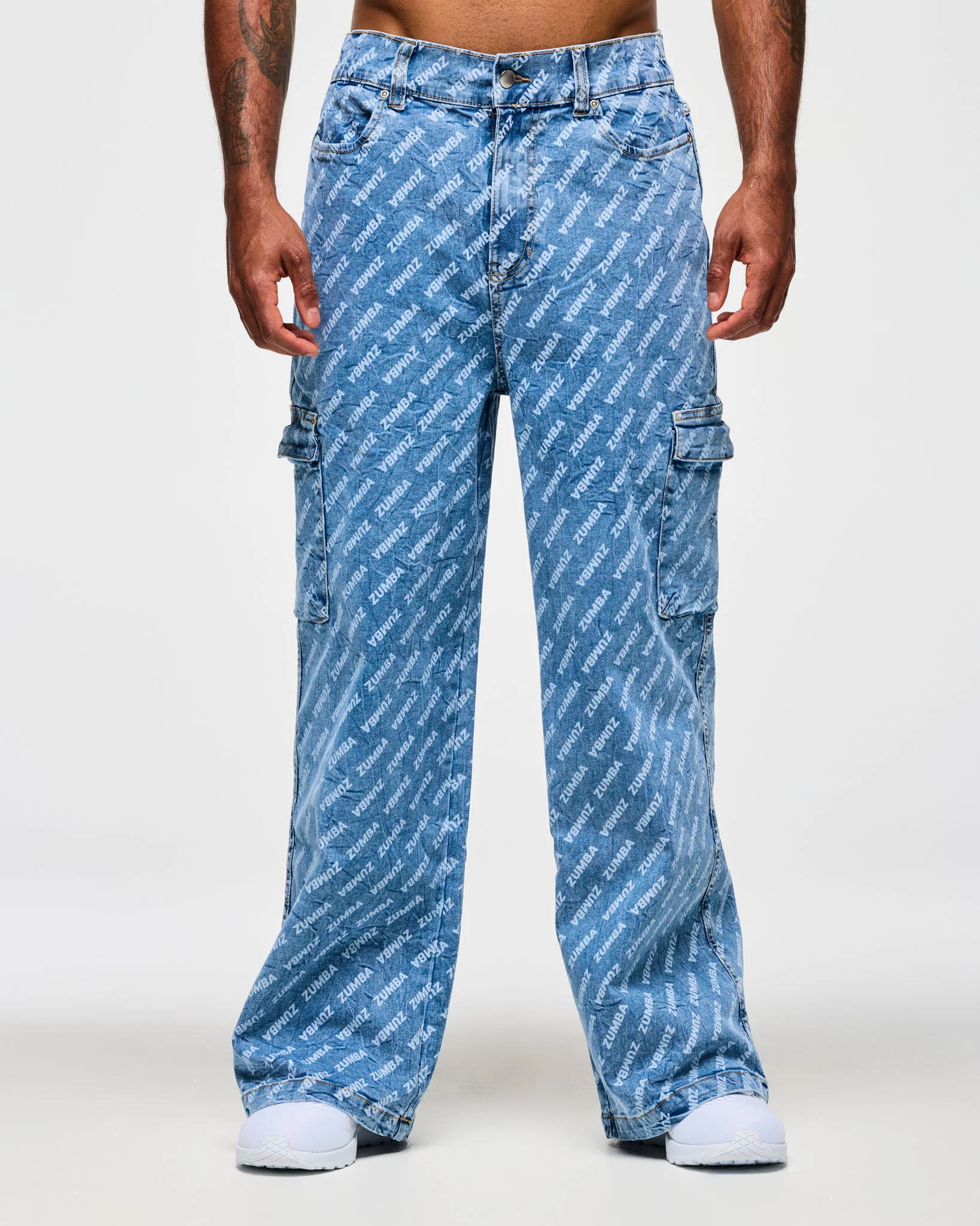Blue Jean Baggy Denim Cargo Pants - Image 5