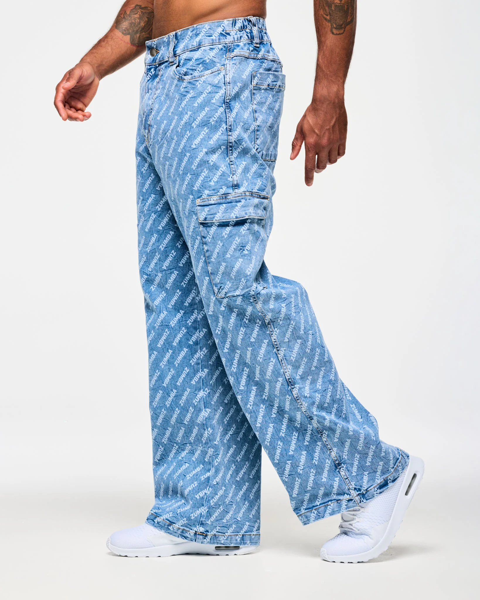 Blue Jean Baggy Denim Cargo Pants - Image 6