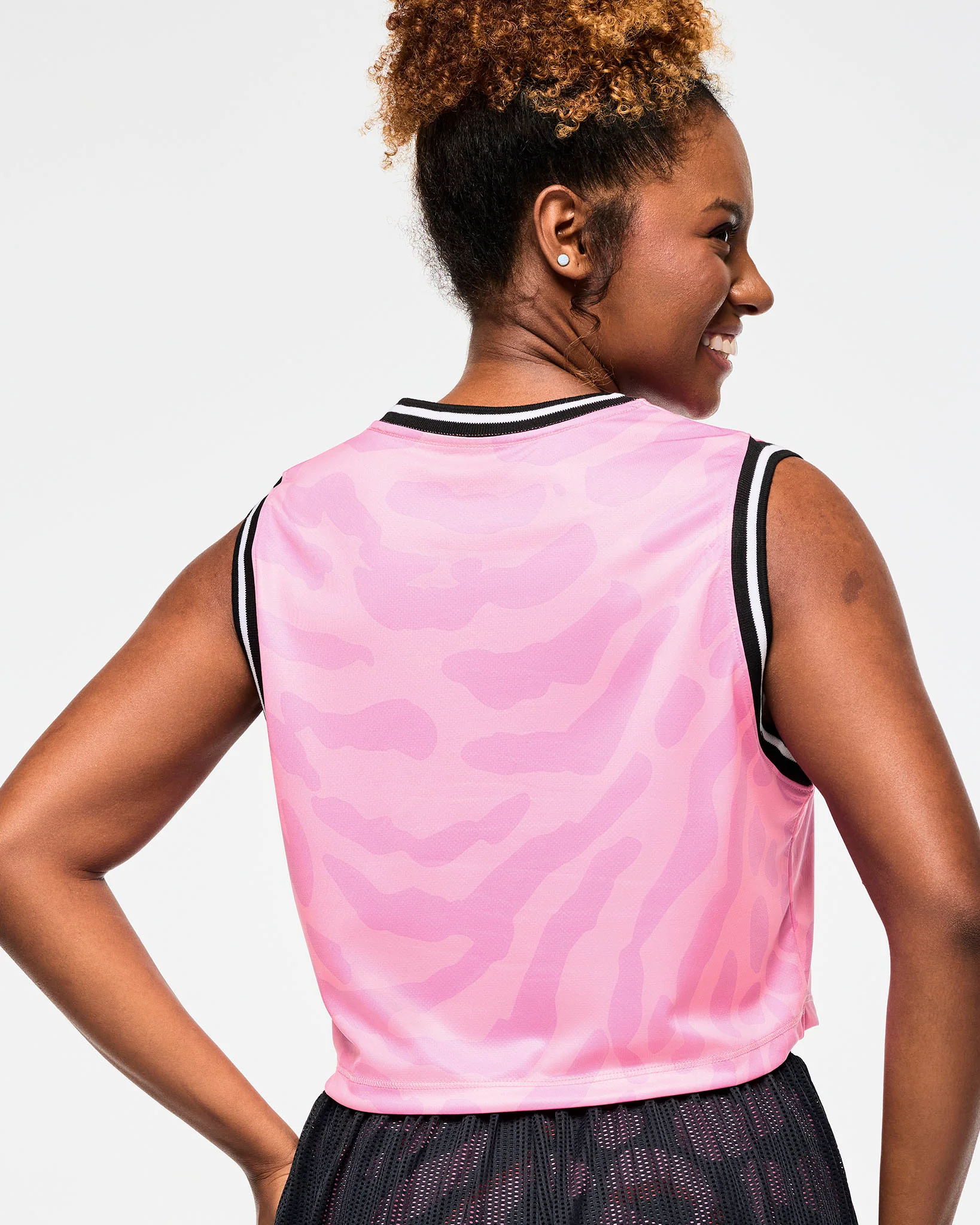 Victory Crop Loose Tank With Crossover Neck - Image 7