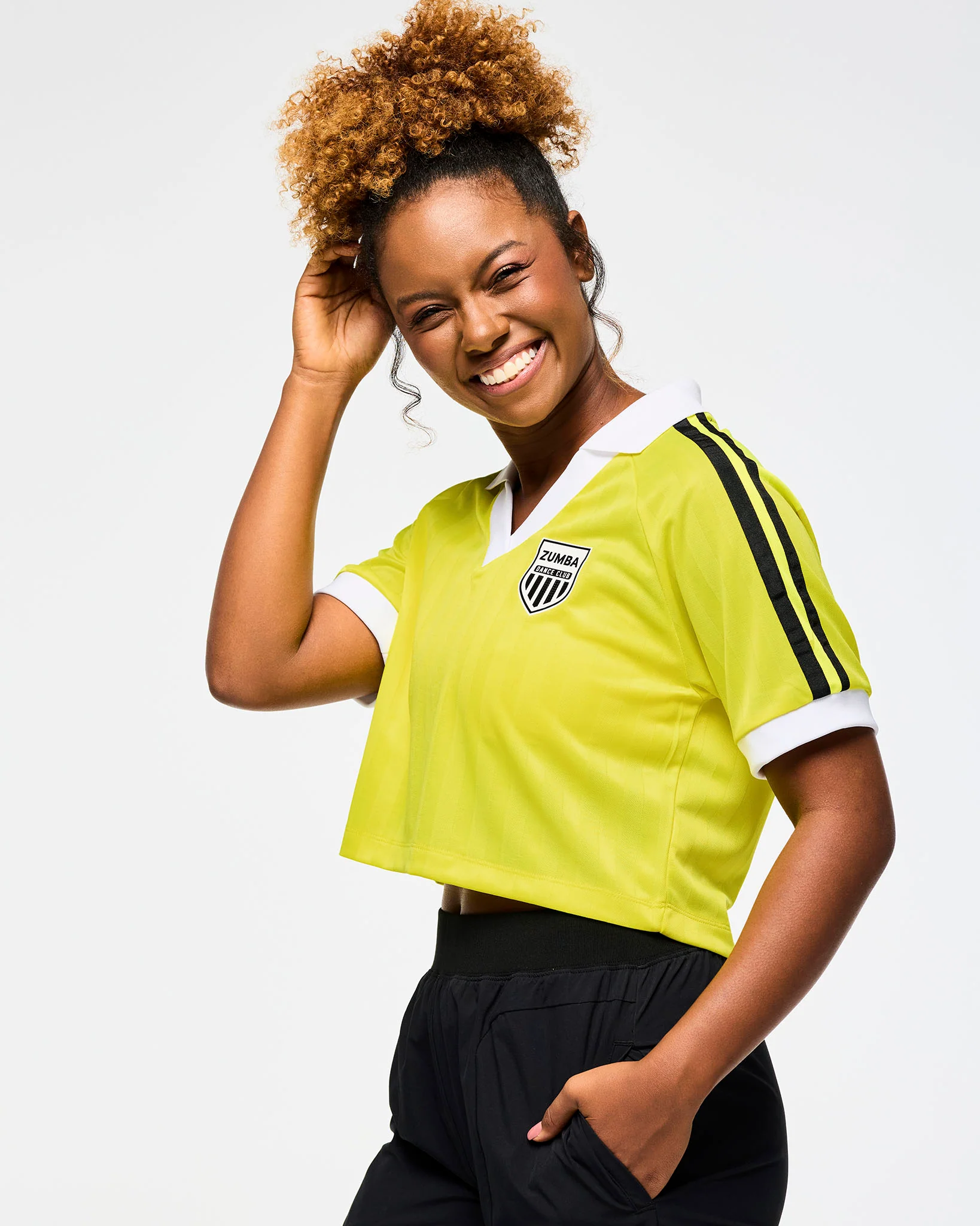 Victory V-Neck Crop Raglan Polo - Image 4