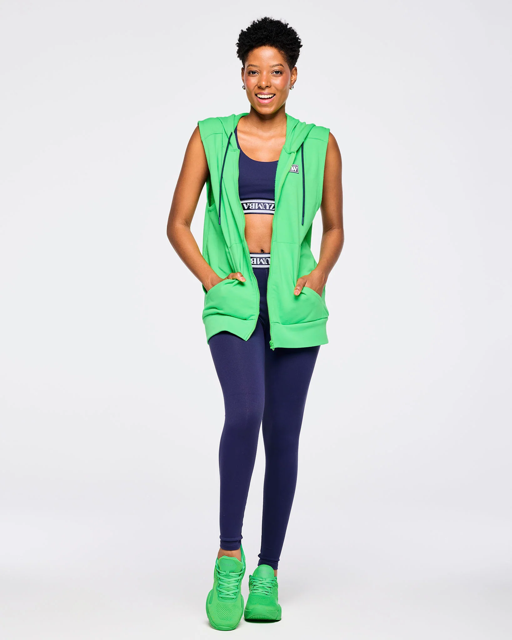 Zumba Out Loud Men's Sleeveless Zip Up Hoodie - Image 9