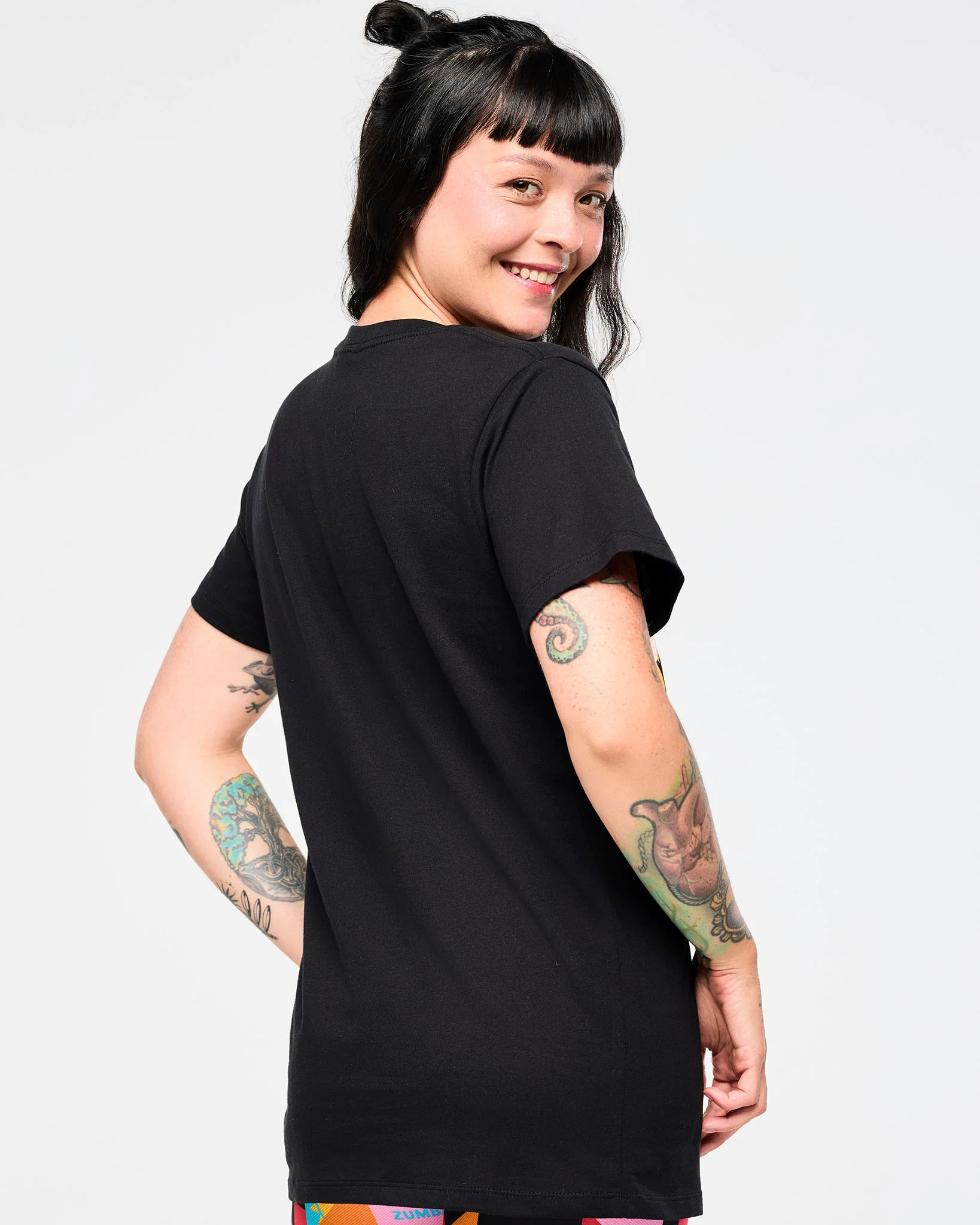 Zumba Rays Crew Neck Tee - Bold Black - Image 4
